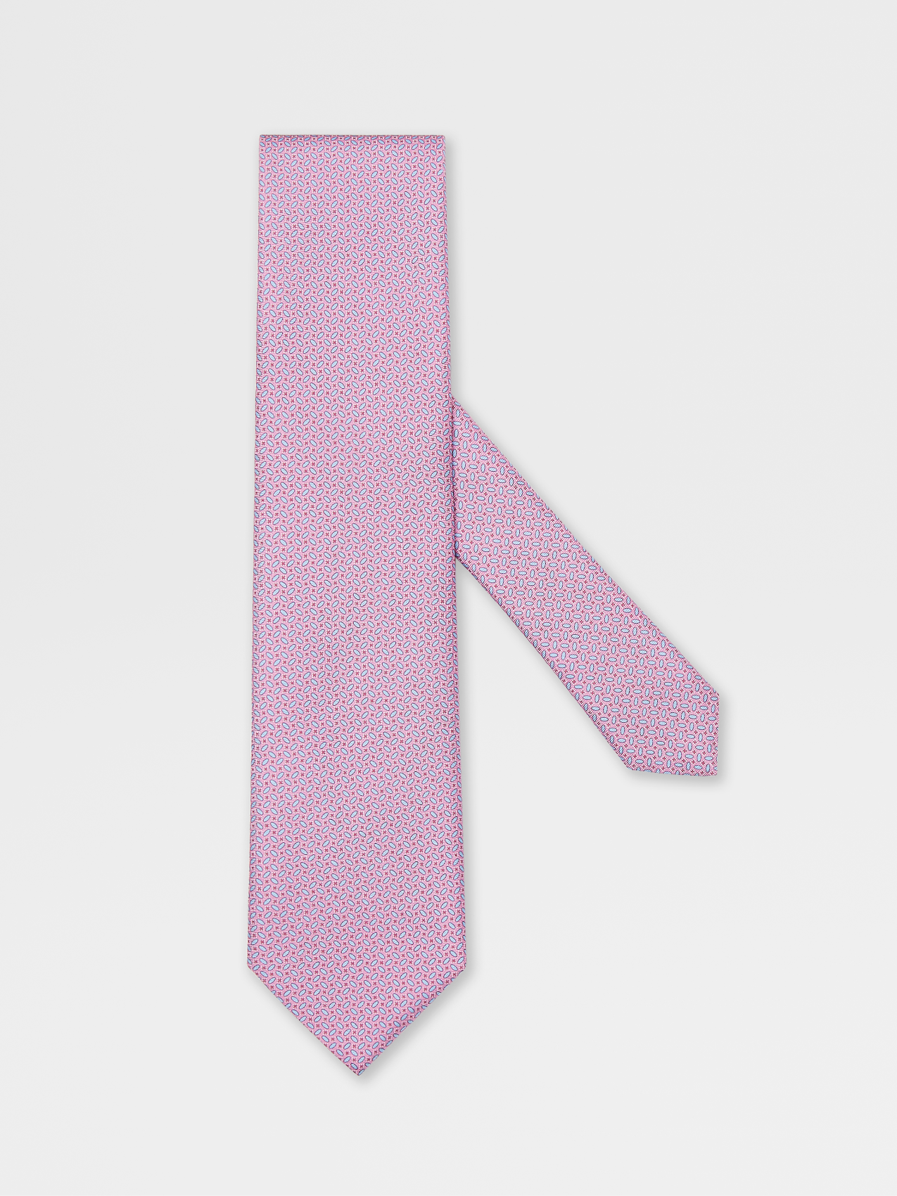 粉色彩绘桑蚕丝领带